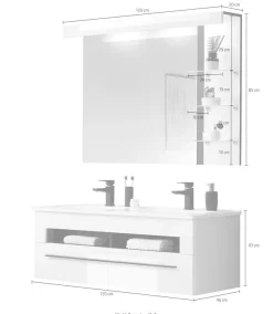 Home affaire Badmöbel-Set »Cantara, Bad im modernen Design, 2-teiliges Badezimmer« Set, 2 Stk. tlg.