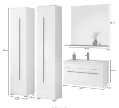 Home affaire Badmöbel-Set »Cantara, Bad im modernen Design, 4-teiliges Badezimmer« Set, 4 Stk. tlg.