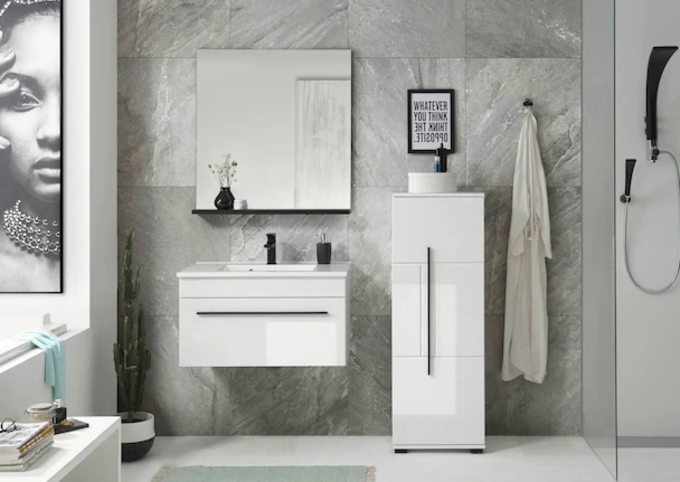 Home affaire Badmöbel-Set »Cantara, Bad im modernen Design, 3-teiliges Badezimmer« Set, 3 Stk. tlg.