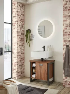 Home affaire Badmöbel-Set »Detroit, Bad im Industrialdesign, inkl. LED, 2-teiliges Badezimmer« 2 Stk. tlg.