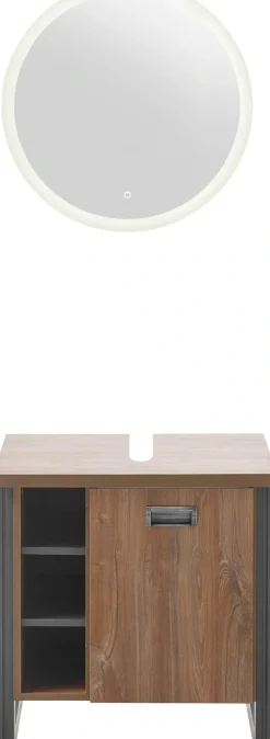 Home affaire Badmöbel-Set »Detroit, Bad im Industrialdesign, inkl. LED, 2-teiliges Badezimmer« 2 Stk. tlg.