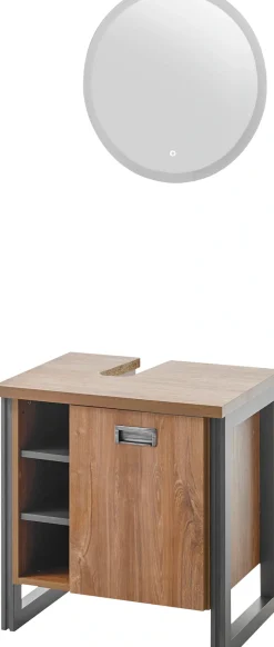 Home affaire Badmöbel-Set »Detroit, Bad im Industrialdesign, inkl. LED, 2-teiliges Badezimmer« 2 Stk. tlg.