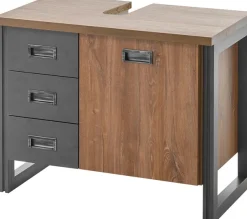 Home affaire Badmöbel-Set »Detroit, Bad im Industrialdesign, inkl. LED, 2-teiliges Badezimmer« 2 Stk. tlg.