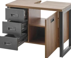 Home affaire Badmöbel-Set »Detroit, Bad im Industrialdesign, inkl. LED, 2-teiliges Badezimmer« 2 Stk. tlg.