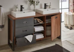 Home affaire Badmöbel-Set »Detroit, Bad im Industrialdesign, inkl. LED, 2-teiliges Badezimmer« 3 Stk. tlg.