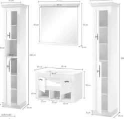 Home affaire Badmöbel-Set »Florenz, Bad im Landhausstil, 4-teiliges Badezimmer« 4 Stk. tlg.