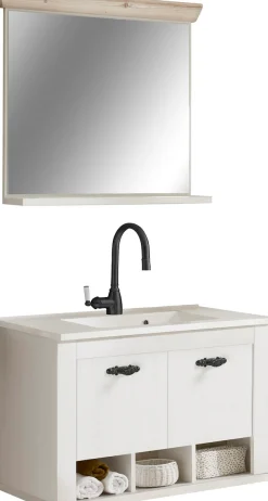 Home affaire Badmöbel-Set »Florenz, Bad im Landhausstil, 2-teiliges Badezimmer« 2 Stk. tlg.
