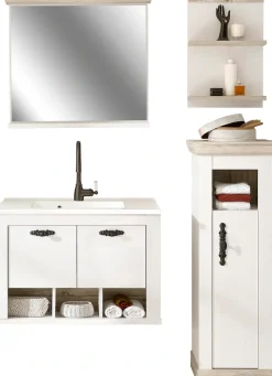 Home affaire Badmöbel-Set »Florenz, Bad im Landhausstil, 4-teiliges Badezimmer« 4 Stk. tlg.