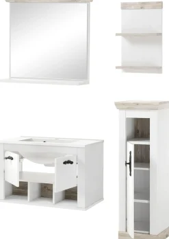 Home affaire Badmöbel-Set »Florenz, Bad im Landhausstil, 4-teiliges Badezimmer« 4 Stk. tlg.