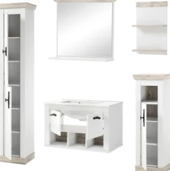 Home affaire Badmöbel-Set »Florenz, Bad im Landhausstil, 5-teiliges Badezimmer« 5 Stk. tlg.