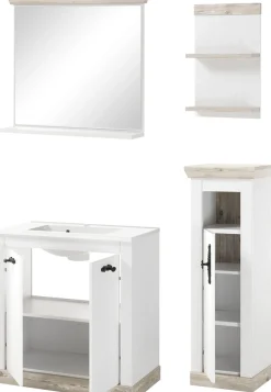 Home affaire Badmöbel-Set »Florenz, Bad im Landhausstil, 4-teiliges Badezimmer« 4 Stk. tlg.