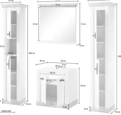 Home affaire Badmöbel-Set »Florenz, Bad im Landhausstil, 3-teiliges Badezimmer« 4 Stk. tlg.