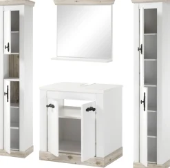 Home affaire Badmöbel-Set »Florenz, Bad im Landhausstil, 3-teiliges Badezimmer« 4 Stk. tlg.