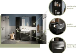 Home affaire Badmöbel-Set »Malmö, 2 teilig, bestehend aus: Waschbeckenunterschrank, Spiegel« 2 Stk. tlg.