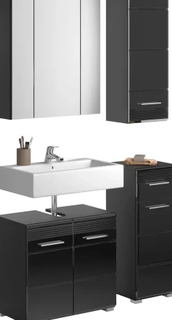 Home affaire Badmöbel-Set »Malmö, 4 teilig, bestehend aus:« Set, 4 Stk. tlg.