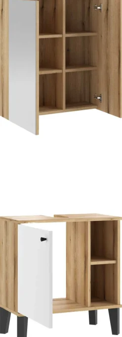 Home affaire Badmöbel-Set »OSLO, Bad im skandinavischen Design, 2-teiliges Badezimmer« Set, 2 Stk. tlg.