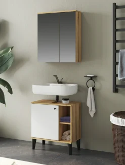 Home affaire Badmöbel-Set »OSLO, Bad im skandinavischen Design, 2-teiliges Badezimmer« Set, 2 Stk. tlg.