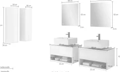 Home affaire Badmöbel-Set »Studio Line, Bad im modernen Design, 6-teiliges Badezimmer« 6 Stk. tlg.
