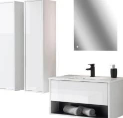 Home affaire Badmöbel-Set »Studio Line, Bad im modernen Design, 4-teiliges Badezimmer« 4 Stk. tlg.