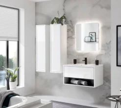 Home affaire Badmöbel-Set »Studio Line, Bad im modernen Design, 4-teiliges Badezimmer« 4 Stk. tlg.