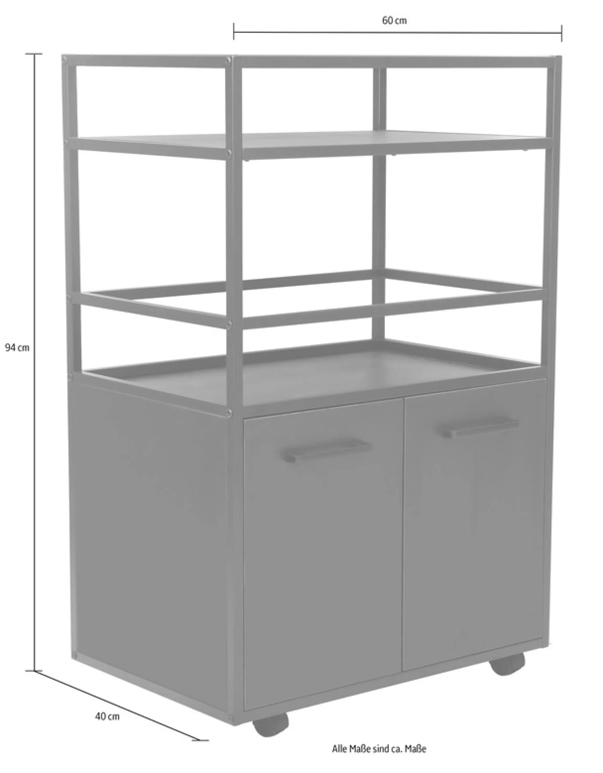 Home affaire Barschrank »Perth« 1 Stk. tlg. Barschrank mit 2 Türen & offenem Fach - (B/T/H) 60/40/94 cm