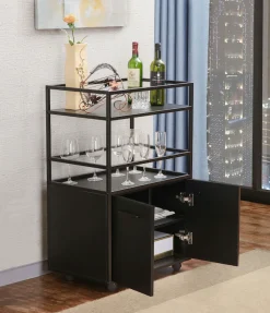 Home affaire Barschrank »Perth« 1 Stk. tlg. Barschrank mit 2 Türen & offenem Fach - (B/T/H) 60/40/94 cm