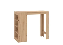 Home affaire Bartisch »Valence, 120x50x150 cm, Küchentisch, Bartresen, Stehtisch, Bartheke« mit 4 Regalfächern, Eiche-Optik oder Weiß, Stilvoll und zeitloser