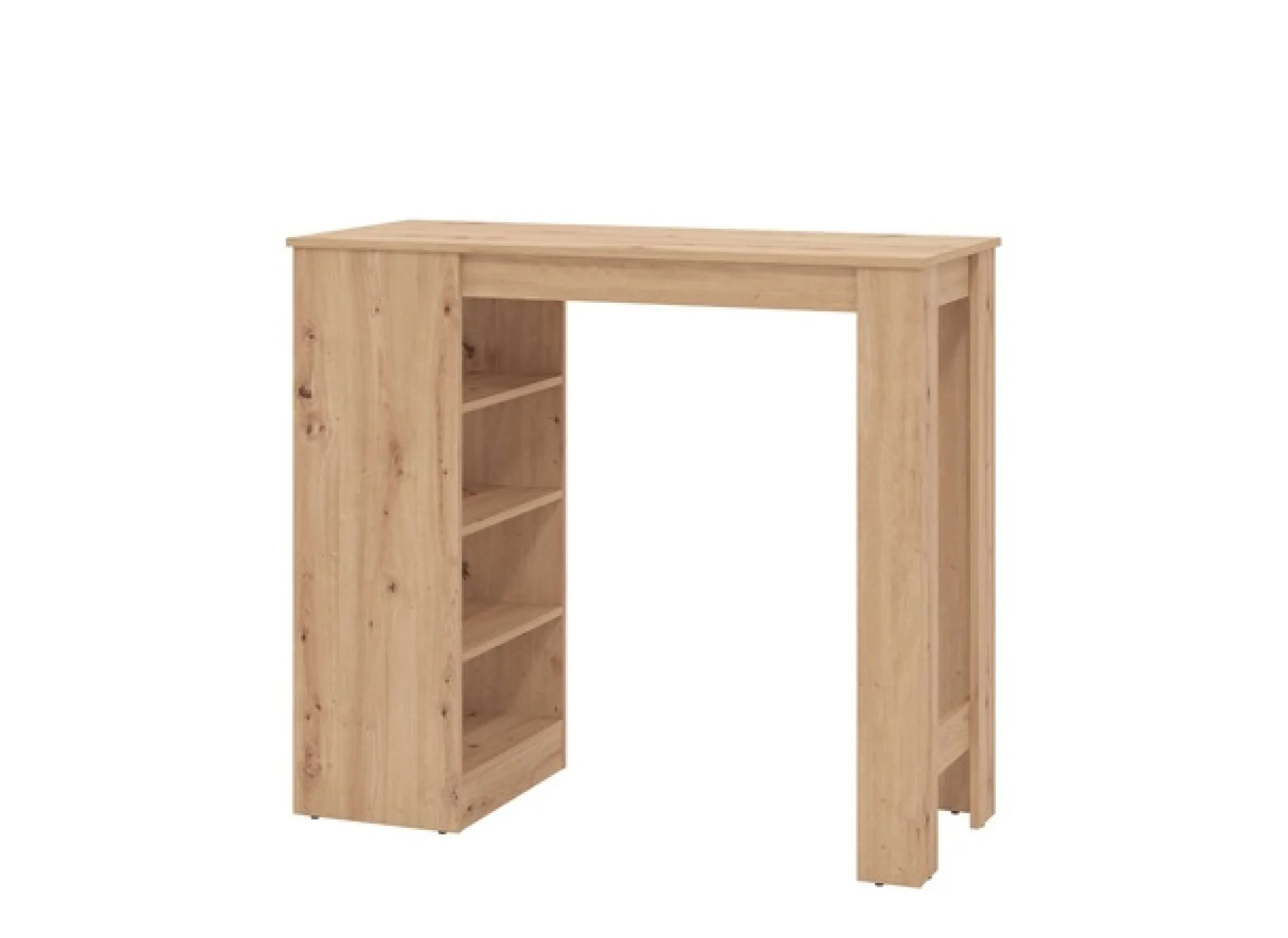 Home affaire Bartisch »Valence, 120x50x150 cm, Küchentisch, Bartresen, Stehtisch, Bartheke« mit 4 Regalfächern, Eiche-Optik oder Weiß, Stilvoll und zeitloser