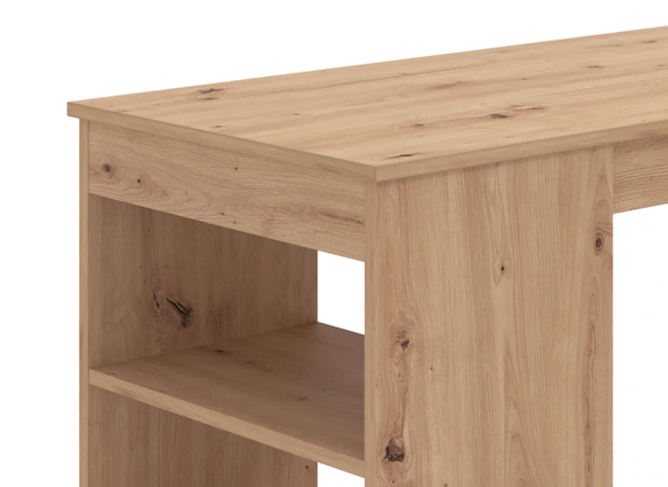 Home affaire Bartisch »Valence, 120x50x150 cm, Küchentisch, Bartresen, Stehtisch, Bartheke« mit 4 Regalfächern, Eiche-Optik oder Weiß, Stilvoll und zeitloser
