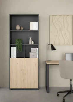 Home affaire Bücherregal »Sign Ablageregal, Aktenregal, Bücherregal, Standregal, Wandregal,« mit 2 Türen, 4 Einlegeböden, 2 Türen, Höhe 200 cm, Breite 80 cm