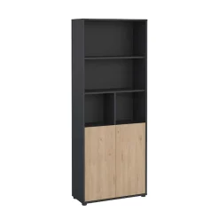 Home affaire Bücherregal »Sign Ablageregal, Aktenregal, Bücherregal, Standregal, Wandregal,« mit 2 Türen, 4 Einlegeböden, 2 Türen, Höhe 200 cm, Breite 80 cm