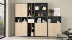 Home affaire Bücherregal »Sign Ablageregal, Aktenregal, Bücherregal, Standregal, Wandregal,« mit 2 Türen, 4 Einlegeböden, 2 Türen, Höhe 200 cm, Breite 80 cm