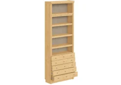 Home affaire Bücherregal »Soeren Regal mit 5 breiten Schubkästen in geteilter Optik« T/H: 80/29/220 cm, Kiefer FSC®-zertifiziert, elegante Metallgriffe