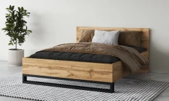 Home affaire Bettgestell »Bronne, Topeseller, Industrial Design« In den Breiten 140cm, 160cm und 180cm,Stauraumbett in drei Breiten, stabil mit Kufen in Metalloptik