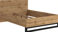 Home affaire Bettgestell »Bronne, Topeseller, Industrial Design« In den Breiten 140cm, 160cm und 180cm,Stauraumbett in drei Breiten, stabil mit Kufen in Metalloptik