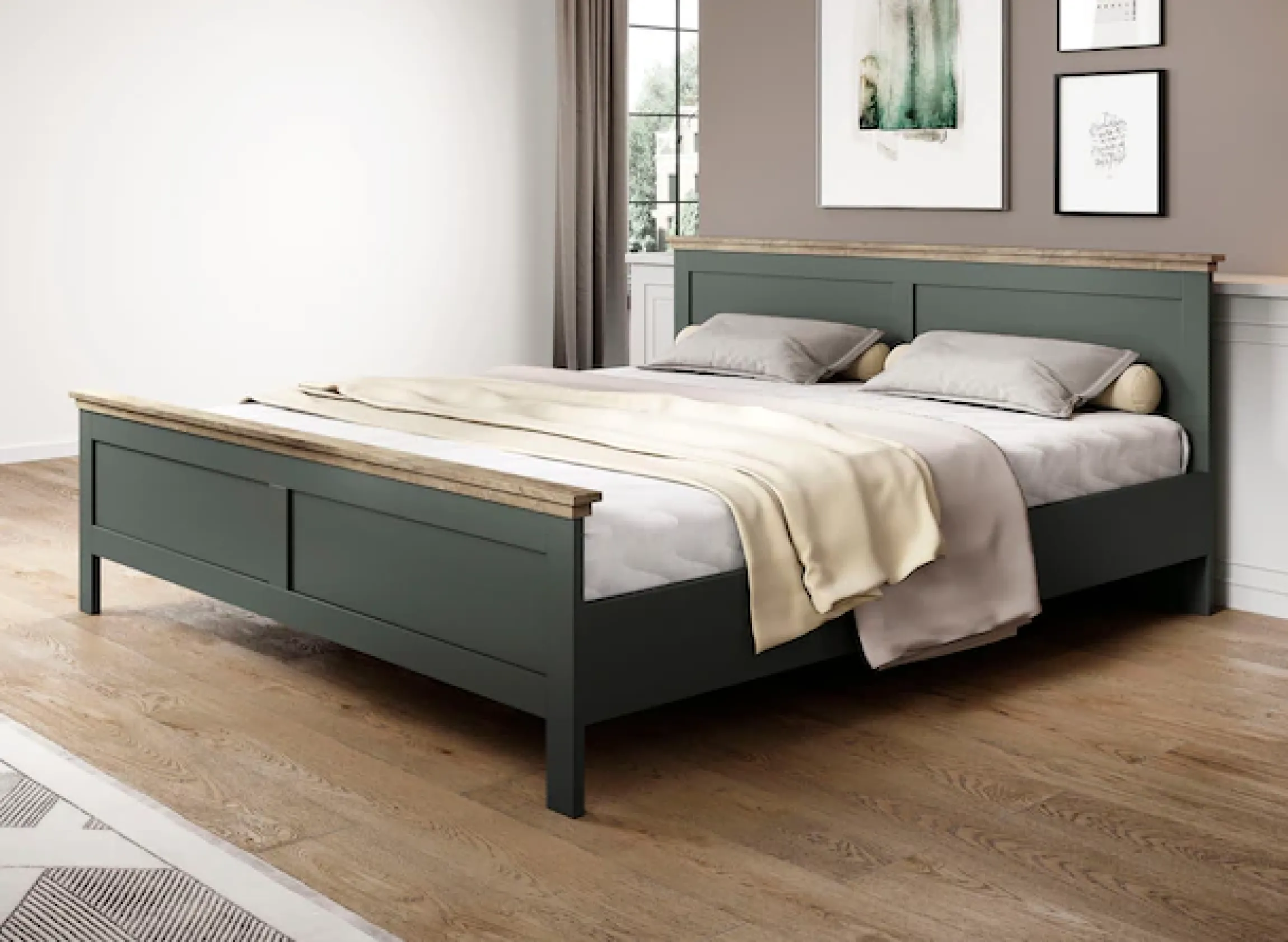 Home affaire Bettgestell »Evora, Landhausstil, Doppelbett, in 3 Größen erhältlich« aus FSC®-zertifiziertem Holzwerkstoff
