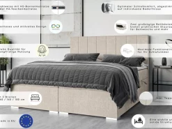 Home affaire Bett »Ginoro mit Matratze und Topper, in 3 Breiten (140, 160 und 180 cm)« Boxspringbett mit Kopfteil, Bettkasten, Matratze (BFK/TFK) und Topper