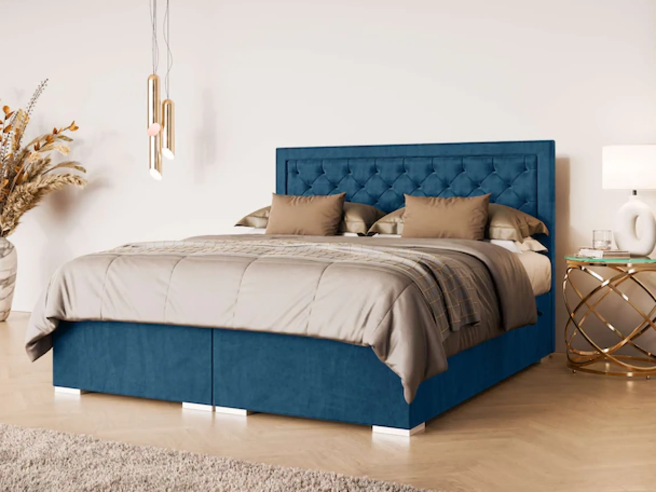 Home affaire Bett »SACY mit Matratze und Topper, in 2 Breiten (160 und 180 cm)« Boxspringbett mit Kopfteil, Bettkasten, Matratze (BFK/TFK) und Topper