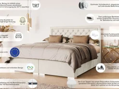 Home affaire Bett »SACY mit Matratze und Topper, in 2 Breiten (160 und 180 cm)« Boxspringbett mit Kopfteil, Bettkasten, Matratze (BFK/TFK) und Topper