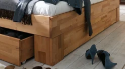 Home affaire Bettschubkasten »Modesty« aus massivem Kernbuchenholz, passend für Bettgrößen der Serie Modesty