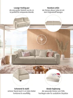 Home affaire Big-Sofa »Enisa, bequeme, legere PolsterungB/T/H: 290/127/85 cm, Mega Sofa« Zeitloses und stylisches Loungemöbel, in Fein- und Breitcord