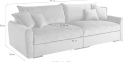 Home affaire Big-Sofa »Finca XL, B: 190 cm« 4 Zierkissen, Mega-Sofa, in Cord oder Chenille-Struktur, Federkern