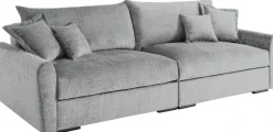 Home affaire Big-Sofa »Finca XXL, B: 247 cm« 4 Zierkissen, Mega-Sofa, in Cord oder Chenille-Struktur, Federkern