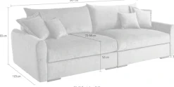 Home affaire Big-Sofa »Finca XXL, B: 247 cm« 4 Zierkissen, Mega-Sofa, in Cord oder Chenille-Struktur, Federkern