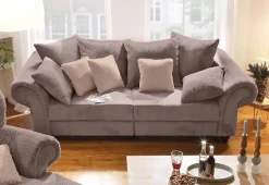 Home affaire Big-Sofa »King Henry Mega Sofa, viel Platz, Breite 242cm, Federkern« in legerer Polsterung und vielen losen Kissen