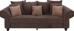 Home affaire Big-Sofa »King Henry Mega Sofa, viel Platz, Breite 242cm, Federkern« in legerer Polsterung und vielen losen Kissen