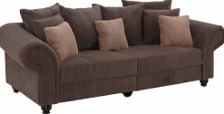 Home affaire Big-Sofa »King Henry Mega Sofa, viel Platz, Breite 242cm, Federkern« in legerer Polsterung und vielen losen Kissen