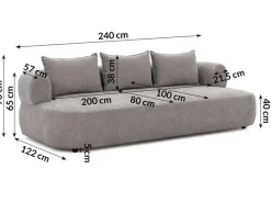 Home affaire Big-Sofa »LUSSAC 4-Sitzer Design-Sofa mit Zierkissen, Maße B/T/H: 242/123/78 cm« hoher Sitzkomfort und modernes Design, Sofa ohne Bettfunktion