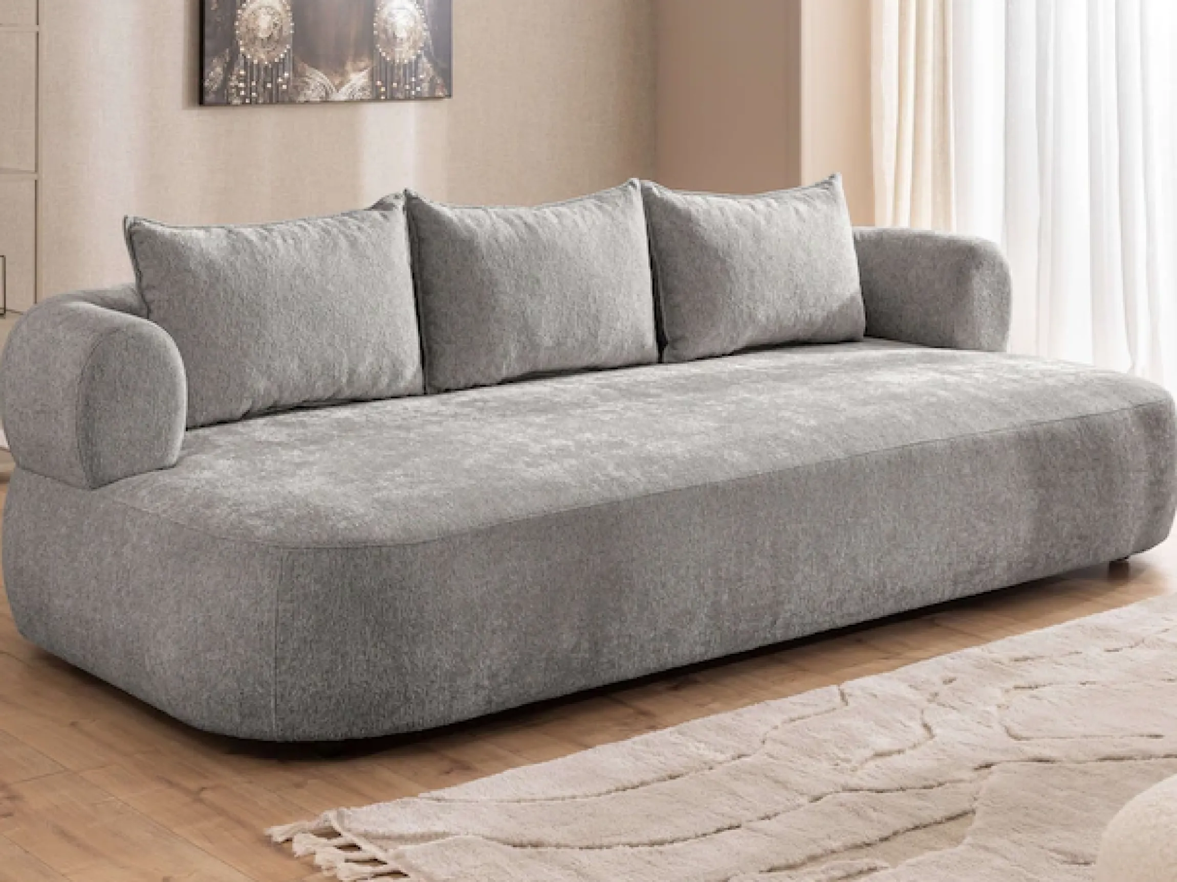 Home affaire Big-Sofa »LUSSAC 4-Sitzer Design-Sofa mit Zierkissen, Maße B/T/H: 242/123/78 cm« hoher Sitzkomfort und modernes Design, Sofa ohne Bettfunktion