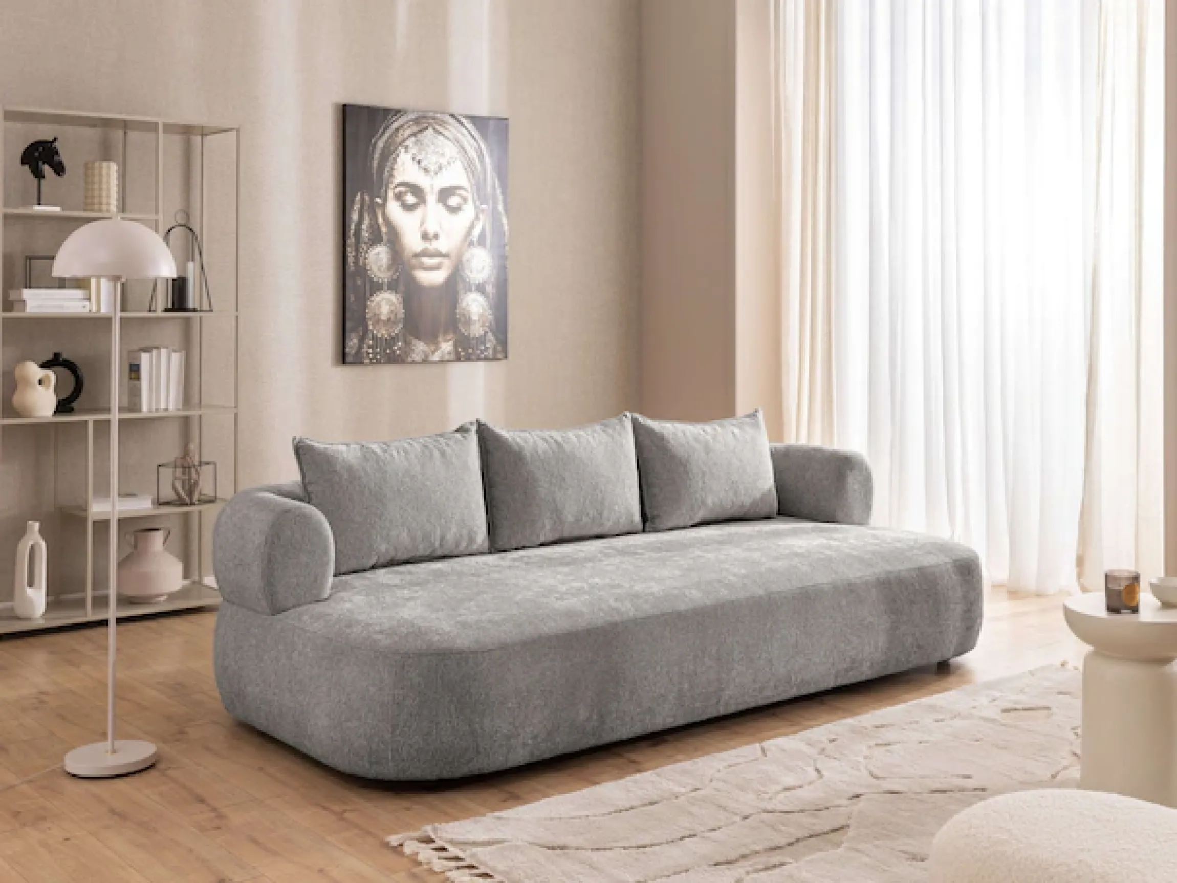 Home affaire Big-Sofa »LUSSAC 4-Sitzer Design-Sofa mit Zierkissen, Maße B/T/H: 242/123/78 cm« hoher Sitzkomfort und modernes Design, Sofa ohne Bettfunktion